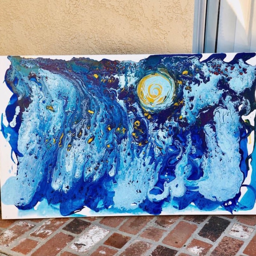 Large pour painting